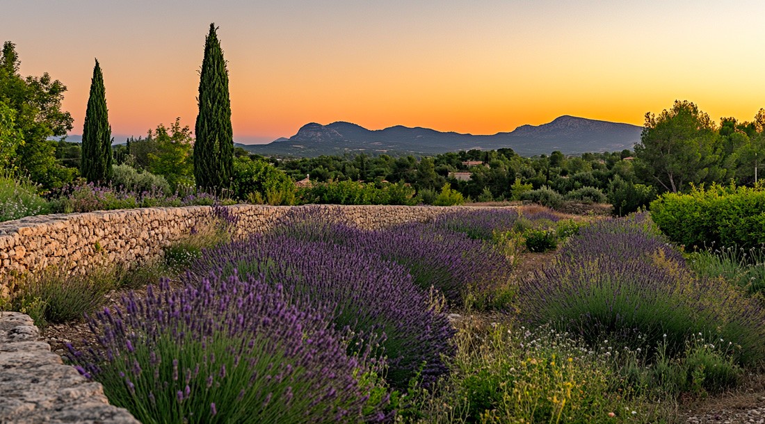 Alpilles au coucher du soleil