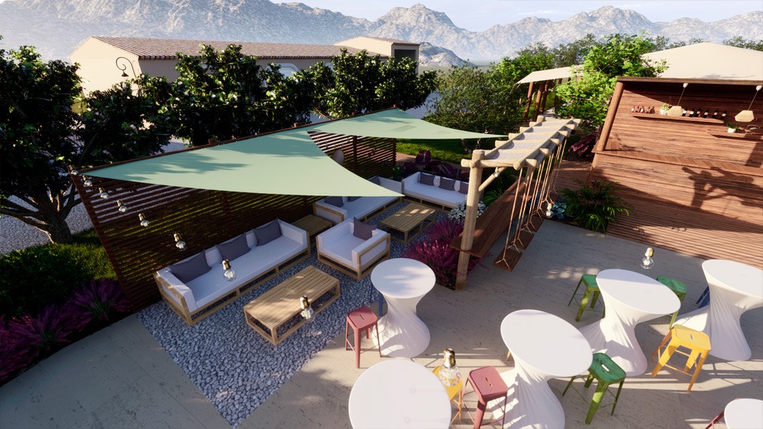 Aménagement extérieur domaine viticole